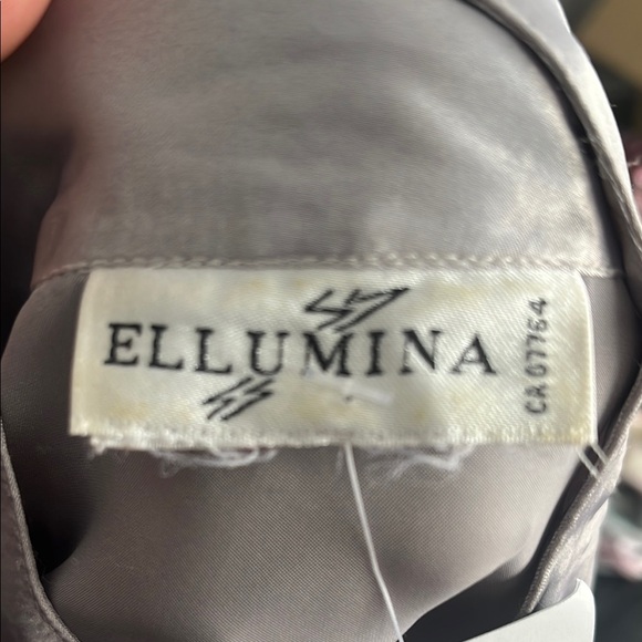 80s Gray Satin Blouse with High Collar and pearls rhinestones details - Picture 5 of 5